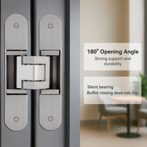 GD100 100kg Heavy Duty Stainless Steel Modern 3D Three-<strong>Way</strong> Adjustable Invisible Hidden <strong>Concealed</strong> Door <strong>Hinges</strong> 180 Degrees Opening - Product Image 2