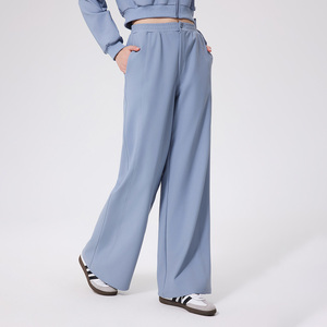 Pantalon cargo à jambe large, coupe régulière, de qualité supérieure, sur mesure, devant plat, taille haute pour femmes, style décontracté pour les occasions quotidiennes et décontractées - Product Image 4