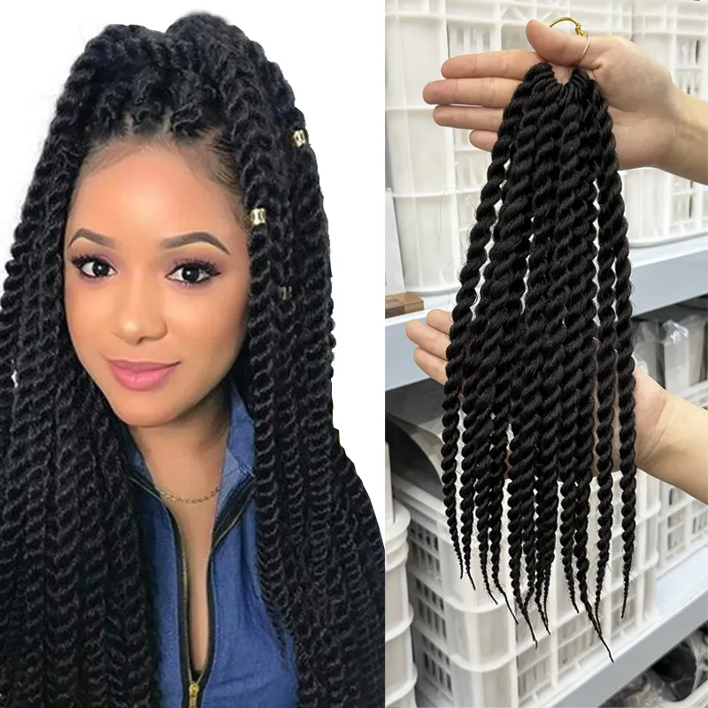 Phổ Biến Đầy Màu Sắc 12Inch 12 Sợi Độ Dày Senegalese Twist Crochet Bện Tóc Chất Lượng Cao Cao Cấp Sợi Bện Tóc