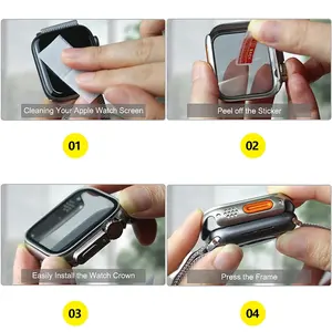 Coque en verre ultra-résistant pour <span class=keywords><strong>Apple</strong></span> <span class=keywords><strong>Watch</strong></span> Ultra Series 4/5/6/7/8/9/10/11, installation en une seule étape, intégration coque-membrane - Product Image 2