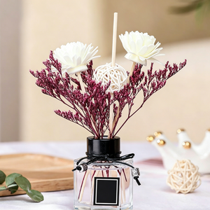 Diffuseur de parfum romantique aux fleurs séchées 50ml, diffuseur d'huiles essentielles, parfum longue durée, bouteille en <span class=keywords><strong>verre</strong></span>, décoration d'intérieur - Product Image 3