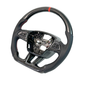 Volante Deportivo de Cuero Perforado con Fibra de Carbono Negro Brillante, Modelo de Venta Caliente, Apto para <span class=keywords><strong>Ford</strong></span> <span class=keywords><strong>Focus</strong></span> - Product Image 2