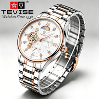 Montre mécanique automatique de luxe TEVISE avec tourbillon, montres personnalisées avec logo, étanches, pour hommes, Relojes Personalizados