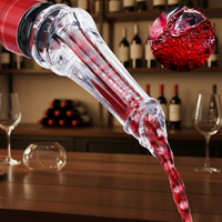Accessoires de bar directement de l'usine : Bec verseur décanteur élégant pour vin rouge, design moderne, en verre et plastique, avec aérateur intégré