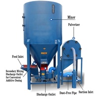 Nouveau pour la machine de broyage et de mélange verticale, capacité de 1 tonne/h, équipement de traitement des aliments pour animaux d'élevage