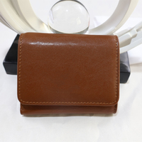 Dompet Kartu Mini Kulit Ringan Mewah Desainer Baru untuk Wanita, Dompet Lipat Dua