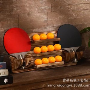 Wooden Ping Pong Paddle <b>Storage</b> <b>Rack</b> 42x22x10cm Wall Mounted Living Room Display <b>Rack</b> For Neatening - Product Image 1