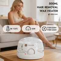 Calentador de Cera Depilatoria de 500 ml con Logotipo Personalizado, Voltaje Universal 110-240 V, Control de Temperatura Mecánico, Máquina de Cera para Salón y Hogar