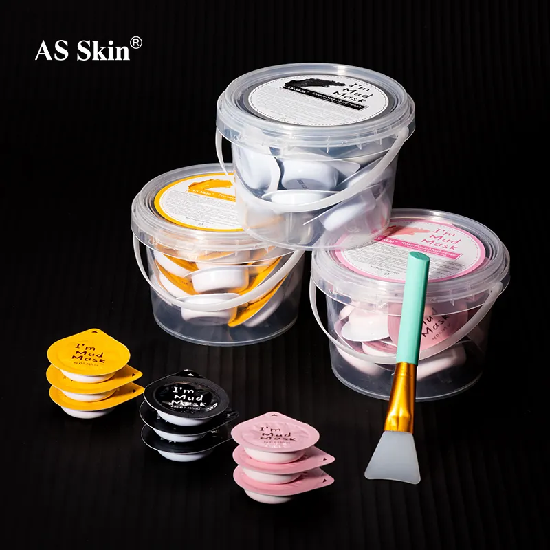 2022 натуральная Органическая грязевая маска с чашкой желе для очистки пор против акне отбеливающая куркума розовая глиняная маска для лица
