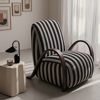 Chaise de loisirs moderne avec cadre en frêne et rembourrage en tricot Mobilier de salon polyvalent pour divers espaces Style design