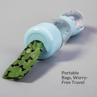 Bouteille d'eau pour chien multifonctionnelle modulaire en plastique PET de qualité alimentaire sans BPA, anti-fuite à un bouton, 3 en 1, portable pour les voyages