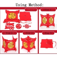 Lanternes chinoises rouges Golden Fu, décorations, décor de fête de la lanterne pour le Festival du printemps chinois, 2 pièces