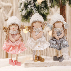 Pendentif arbre <span class=keywords><strong>de</strong></span> noël 2023, ornements, cadeau <span class=keywords><strong>de</strong></span> noël, robe en dentelle, poupée ange, décoration <span class=keywords><strong>de</strong></span> noël, maison, noël - Product Image 1