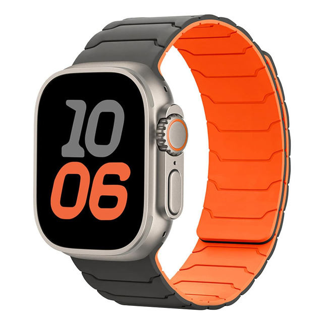Sport Silicone Magnetic Watch Band for Apple 38/40/41/42/44/45/49mm, Rubber Watch Strap for Iwatch 11 10 9 8 7 6 5 4 3 2 1 Ultra