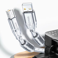 Kabel USB-A USB-B SAMZHE Berpelindung PVC Inti Ferit Ganda Konduktor Tembaga Murni untuk Printer 1M/2M/3M Panjang Dapat Disesuaikan Model