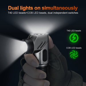 Helius mới siêu sáng T40 + COB * 3 bên đèn có thể được điều chỉnh 90 ° làm việc ngọn đuốc ánh sáng nhôm đuôi từ dẫn đèn pin - Product Image 6