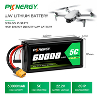 Batterie semi-solide au lithium 6S 22,2 V 60 000 mAh pour drone agricole, haute capacité, densité énergétique, décharge 5C, pour champs agricoles