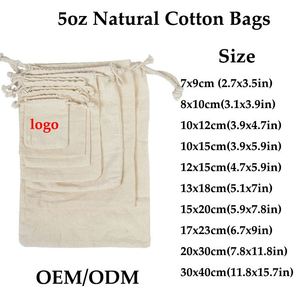 Natural Organic Cotton <b>Bag</b> 8x10cm Custom Cotton Pouch Small <b>Gift</b> <b>Bag</b> with Drawstring <b>Wedding</b> Pouch for <b>Wedding</b> Jewelry Packaging - Product Image 2