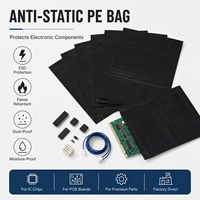 Kundenspezifische Farbige ESD Antistatische Offene Flache PE-Beutel Benutzerdefinierte Größe Logo Siebdruck Industrielle Verpackung Elektronik PCB IC