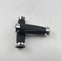 Puños de Manillar para Motocicleta WANOU, Diseño Clásico Cromado, 7/8" 22mm, Puños para Acelerador