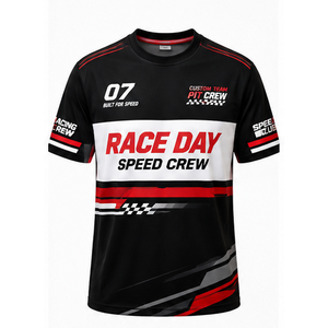 Camiseta gráfica de carreras para hombre, camiseta de deportes de motor con estampado de bandera a cuadros, ropa informal de calle, camiseta para el día de la carrera - Product Image 2