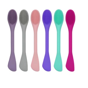 Hai đầu Silicone mặt nạ trên khuôn mặt bàn chải mụn đầu đen hai mặt mũi rửa bàn chải lỗ chân lông chức năng làm sạch bùn Mặt nạ trang điểm công cụ - Product Image 5