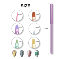 Ensemble professionnel de 6 pinceaux à ongles en acrylique translucide couleur macaron pour manucure, gel UV, liner et French