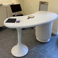 Escritorio de madera maciza de estilo crema de alta calidad, pequeño diseño moderno de lujo ligero francés para el hogar con características de forma especial