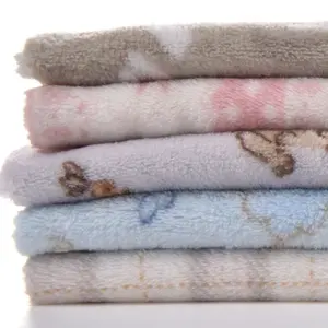 100% Polyester Super doux imprimé tricoté flanelle polaire tissu velours tissu pour couverture Piel De Conejo tissu en peluche
