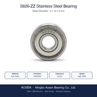 Premium S626 AISI420 Stainless Steel Deep Groove Ball Bearing 6x19x6mm 2RS ZZ Small Precision Instrument Component
