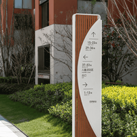 Pylône d'information extérieur autonome pour annuaires de locataires, idéal pour complexes d'appartements, cours commerciales et communautés