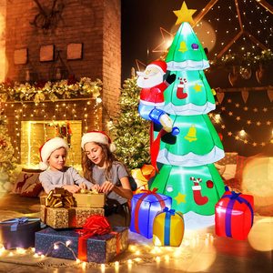 Sapin de Noël gonflable, décorations de jardin gonflables de Noël avec Père Noël amusant pour jardin, patio, pelouse 20240629 Gonflable X - Product Image 4