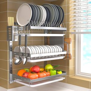 <span class=keywords><strong>Scolapiatti</strong></span> da Parete a 3 Ripiani in <span class=keywords><strong>Acciaio</strong></span> Inox Perforato con Vassoio Raccogligocce, Design Personalizzato - Product Image 1