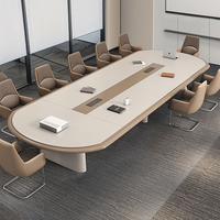 Ensemble de table et chaises de conférence modernes, table de salle de réunion de luxe ovale pour 12 personnes, mobilier de salle de conseil