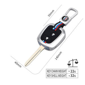Étui de protection pour clé de voiture en alliage de zinc et gel de silice pour <span class=keywords><strong>Peugeot</strong></span> C-Elysee Pegaso Citroën C2 206 207, porte-clés avec anneau, sac à clés - Product Image 4