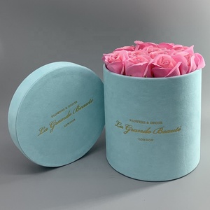 Di Lusso su misura Imballaggio Rotondo Cappello di Velluto Tessuto Del Fiore Del Regalo di <span class=keywords><strong>Scatole</strong></span> - Product Image 2