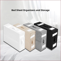 2 Packs Organisateur de draps de lit et boîte de rangement Organisateur de draps pliable pour placard à linge avec fenêtre pour couverture Draps de lit Oreiller