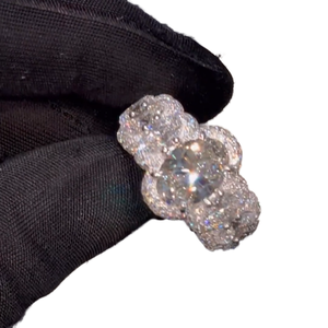 Luxury Custom Moissanite Eternity Band <b>Ring</b> 925 Silver Iced Out <b>Mens</b> Round Brilliant Cut Prong Setting Pass Diamond Tester - Product Image 1