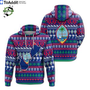 Sudaderas con capucha para hombre 2025 Guam Polynesian Red <span class=keywords><strong>Felis</strong></span> Pasgua & Seal Tattoo Design Xmas Long Sleeve Pullover Warm Tops Sudaderas Bolsillos - Product Image 3