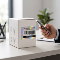 Etiquetas de Seguridad con Código de Barras Holográficas, Pegatinas Iridiscentes de Arcoíris, Etiquetas de Embalaje Personalizadas para Rastrear y Verificar