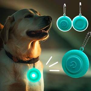 Pendentif LED pour animaux de compagnie <span class=keywords><strong>en</strong></span> forme de <span class=keywords><strong>pneu</strong></span>, électrique, 3 modes, clignotant lumineux pour promener les chiens la nuit - Product Image 1