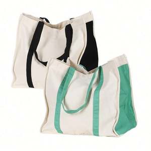 Bolsa de Mano de Lona de Algodón Grande, Reutilizable, Resistente y Personalizada, con Bolsillos Laterales para Botellas, Ideal para Lavandería, Compras, Playa y Picnic - Product Image 6