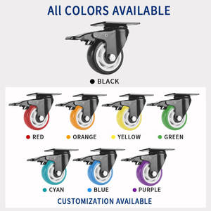 Roues à roulettes en PU 1.5 pouces 2 pouces 3 pouces <span class=keywords><strong>petit</strong></span> frein pivotant de 40mm pour meubles pour salon cuisine chambre salle à manger utilisation extérieure - Product Image 3