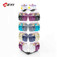 Tongs suspendues à 4 voies, 1 paire, présentoir de chaussures en métal blanc, sandales, pantoufles, Promotion