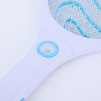 Raquette anti-moustiques haut de gamme à 3 couches, grande maille, rechargeable par USB avec lumière LED pour la maison et l'extérieur