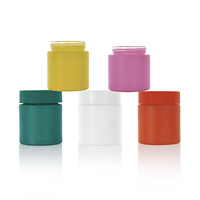 Pot en verre noir mat anti-UV résistant aux enfants, personnalisé, 2oz, 3oz, 3.5g, 4oz, 5oz, 90ml, pour emballage de fleurs, avec couvercle à vis en plastique noir