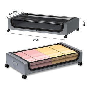 Support de rangement carré AA à usage domestique sous le lit avec roues Boîte de rangement anti-poussière pour chaussures et vêtements - Product Image 2