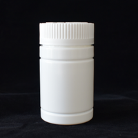 Récipient pharmaceutique de bouteille de HDPE en plastique blanc de 80ml pour la poudre solide orale de comprimé de pilule de médicament avec le bouchon à vis CRC