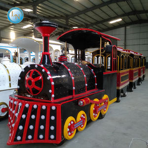 Atracciones comerciales para niños Paseos en tren eléctrico Paseos en tren negro y rojo platino para niños - Product Image 3