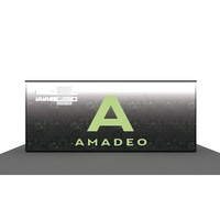 Logo publicitaire rétroéclairé par LED en tissu tendu, tube en aluminium, installation facile sans outil, 6 pieds, pour salon professionnel et exposition